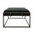 Black Upholstered Bench With Velvet And Brass Finish - Modern Minimalist, Channel , 25 In Width, 16 Height Soft Touch, 49 Depth,