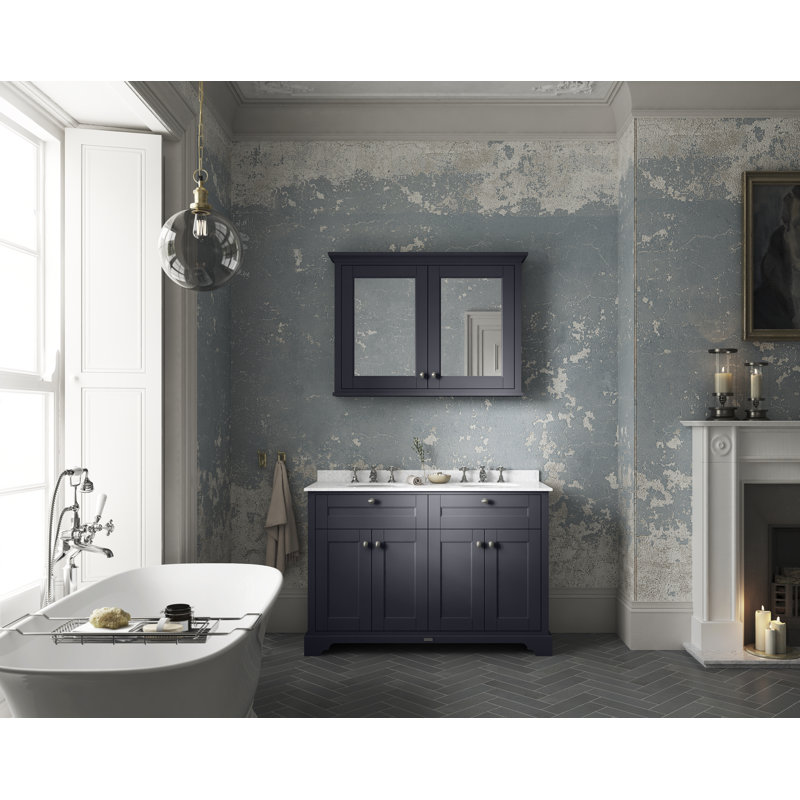 Old London 1200mm Free-Standing Double Vanity Unit, Twilight Blue, White