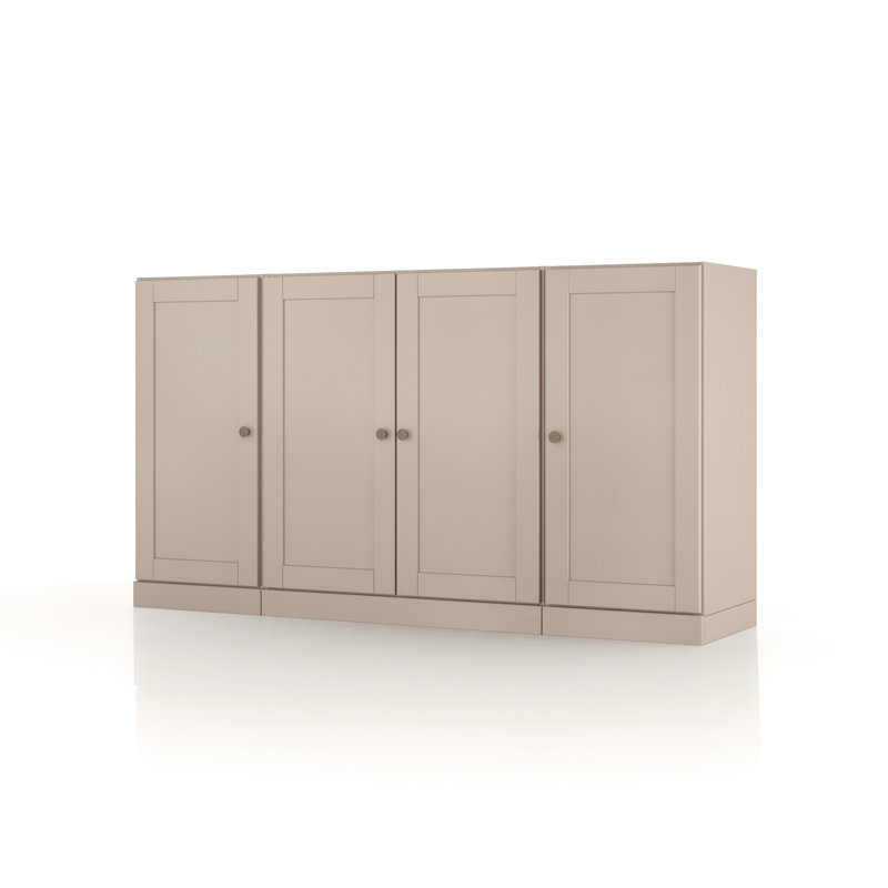 Palace Imports 100% Solid Wood 65" Sideboard with Shaker Doors and Adjustable Shelves, Beige