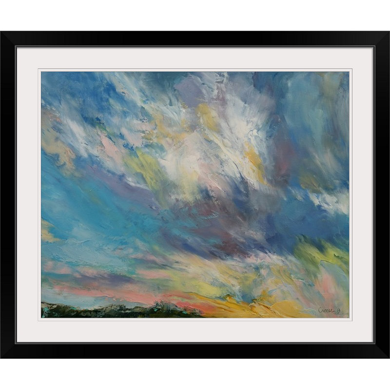 «Anjlee Clouds at Sunset» par Michael Creese - reproduction, Cadre noir, H 32 po x l 38 po x P 1 po