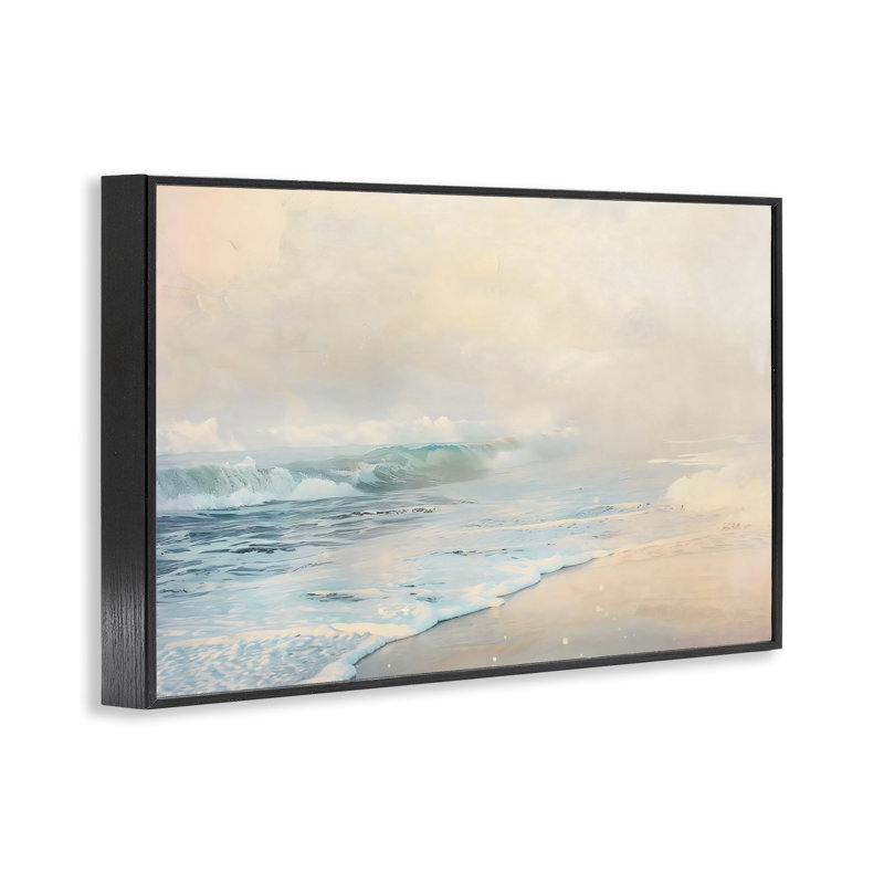 Pale Beach Fade, estampe numérique, design par LSR Creative Studio, H 12 po x l 18 po, Giclée encadrée noir minuit