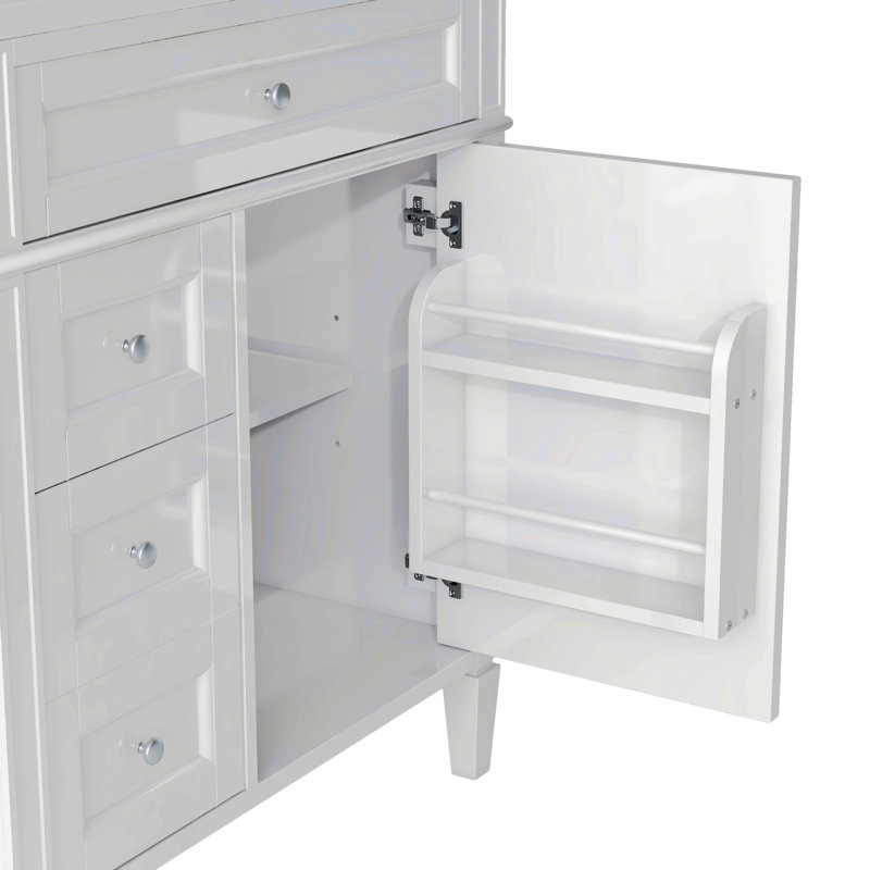 Rangement pour salle de bain Suzuko, Blanc
