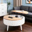 Table basse ronde avec rangement