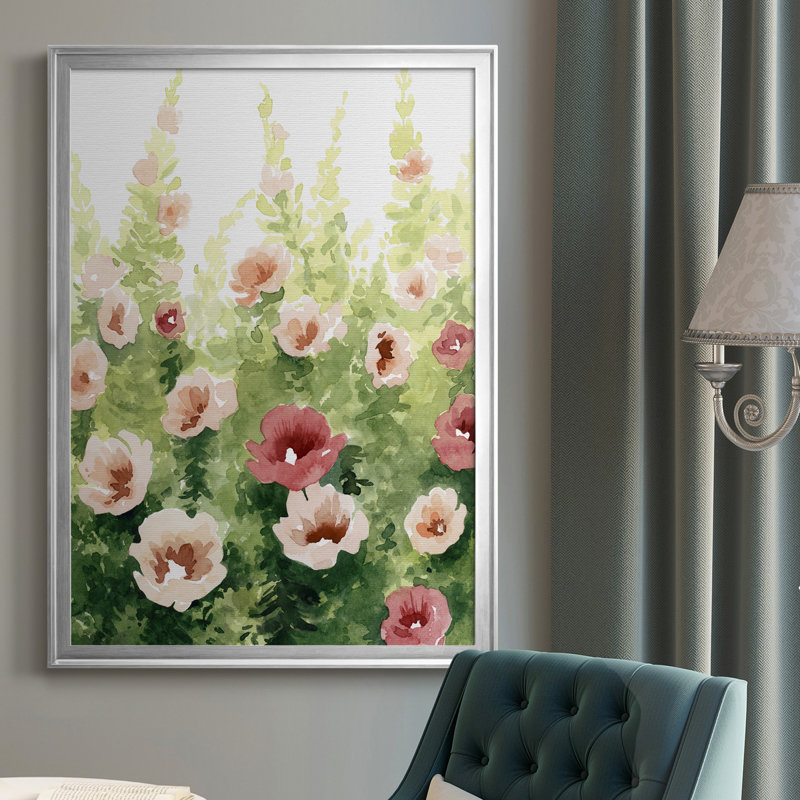 Sunlit Flora II - reproduction d'art sur toile encadrée, H 42,5 po x l 30,5 po x P 1 po, Cadre argenté