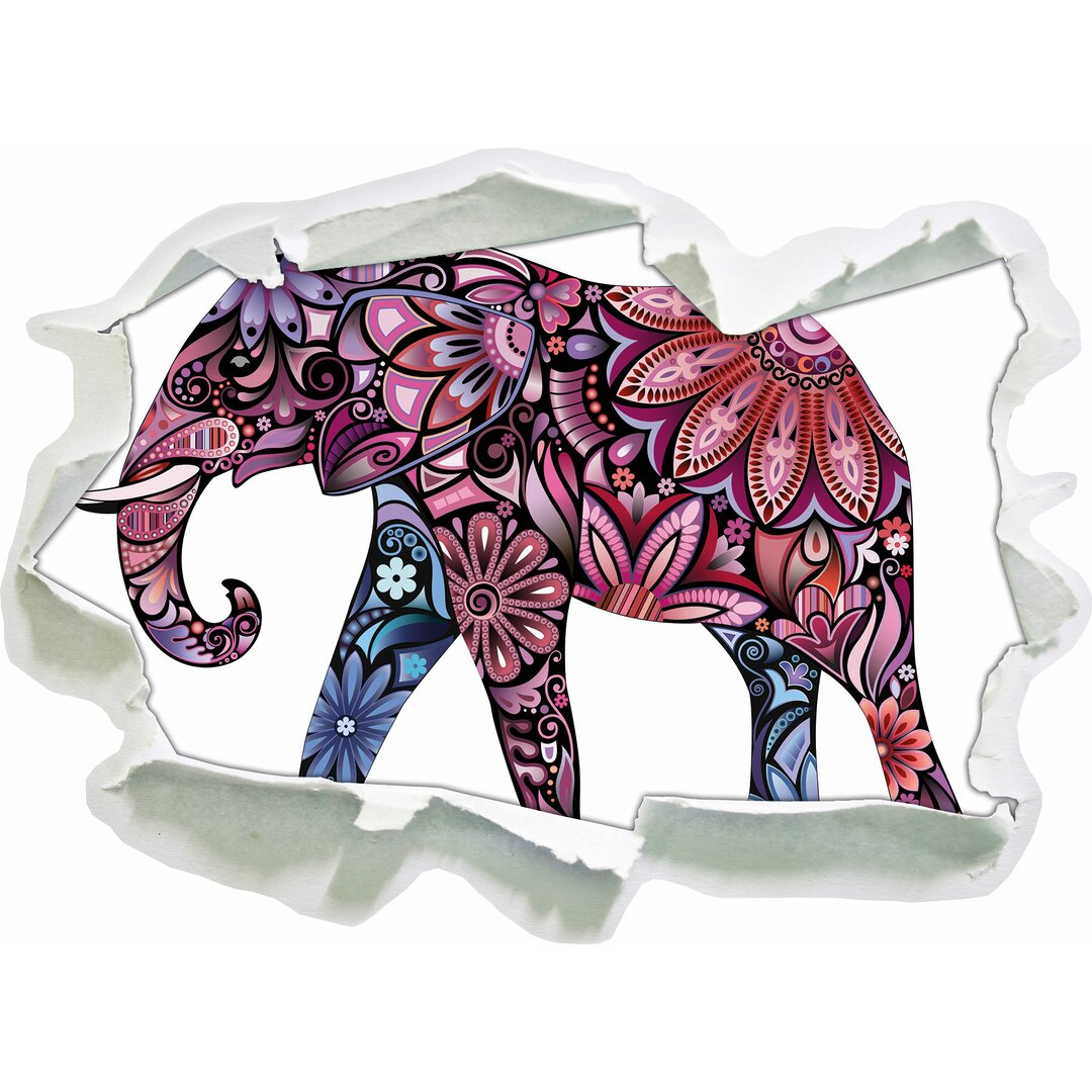 Wandtattoo Elefant mit Ornamenten