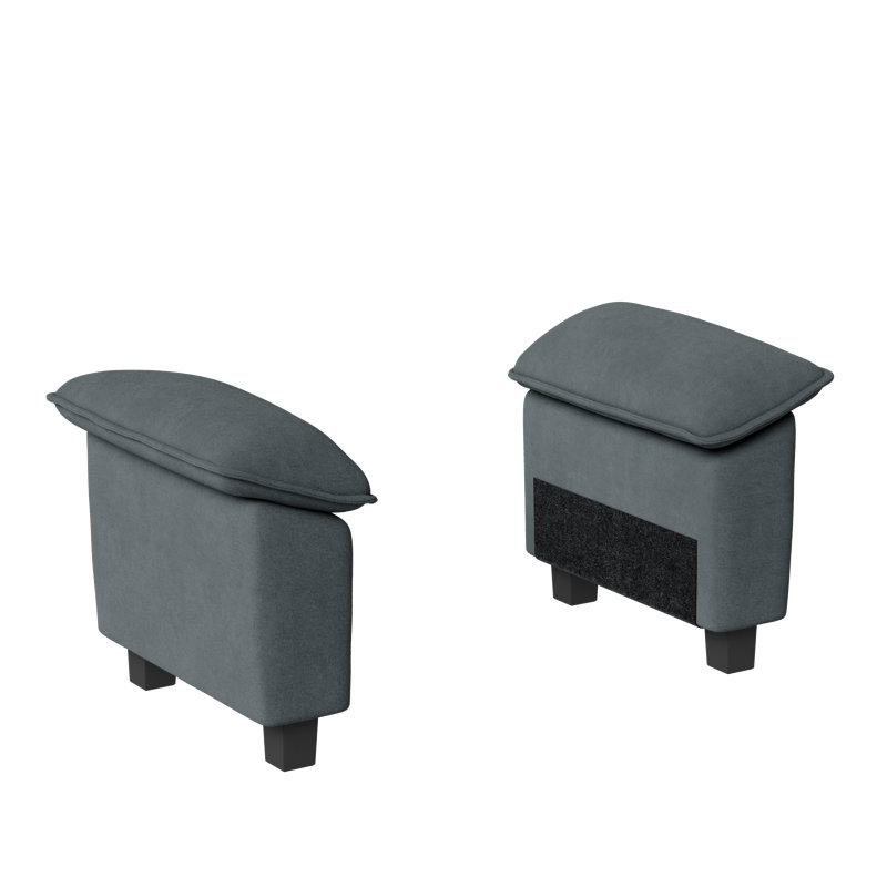 Side Armrest Module For Accent Chair, Navy Chenille