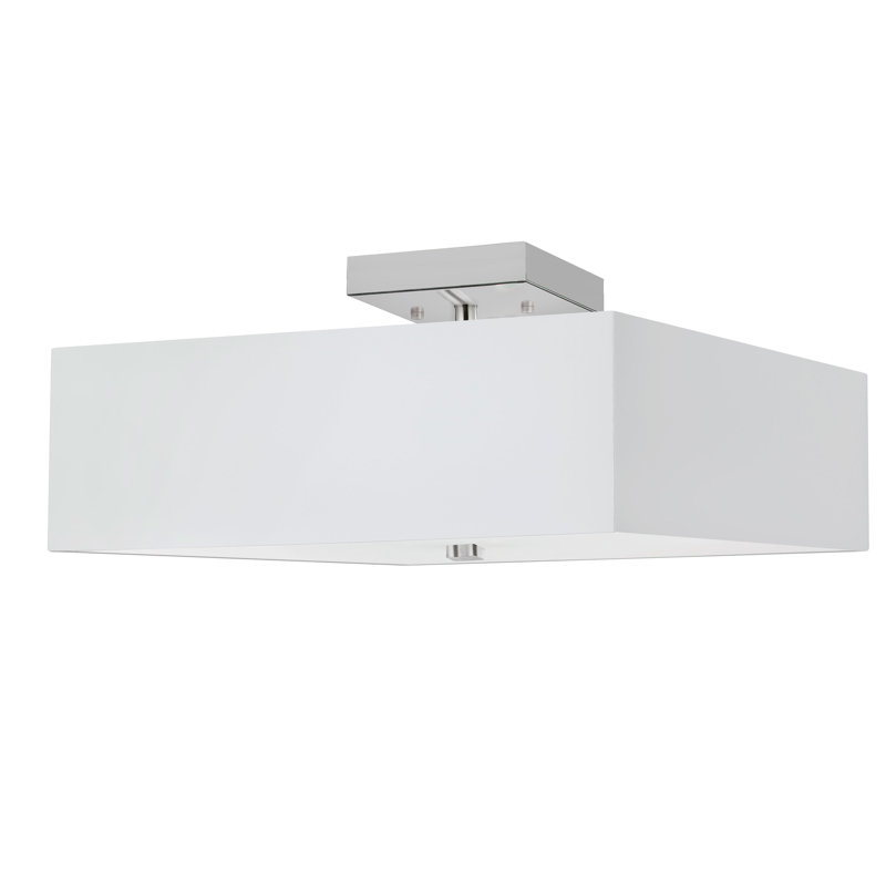 Breckan 3 Light Semi-Flush Mount, White, Polished Chrome