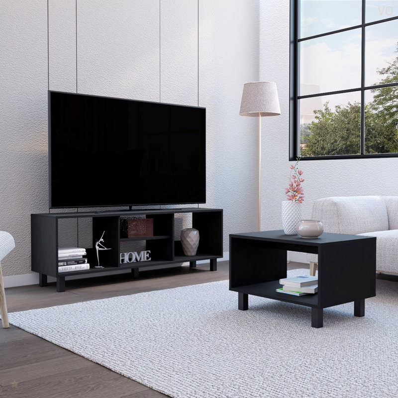 2 Piece Living Room Set, Streamlined With TV Stand And Coffee Table