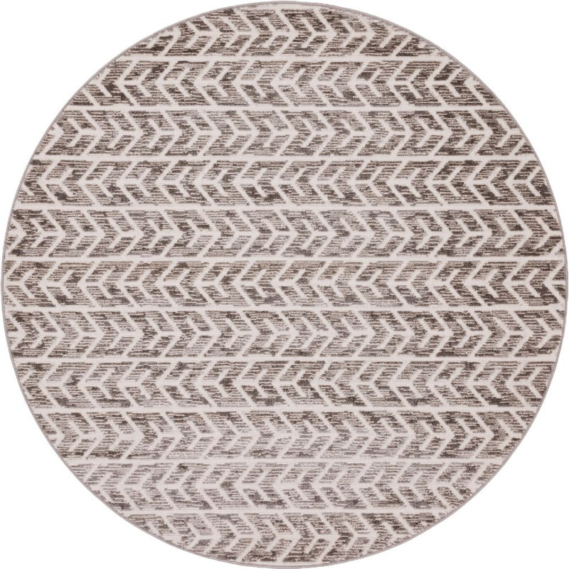 Outdoor Claudia Area Rug Mocha Color, Round 8'