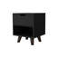 Table de chevet à 1 tablette de rangement noire - Table de chevet moderne avec tiroirs de rangement | Organisateur de mobilier élégant-229676379