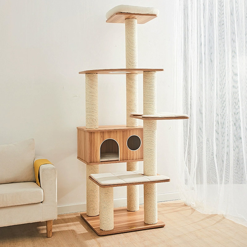 Arbre à chat 4 étages avec condos, perchoir, poteaux à griffer