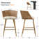 Bhagirath Set of 4 Rattan 27" Upholstered Boucle Full Back Arm Counter Stool