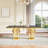 Faux Marble Dining Set With Diamond-shaped Metal Base-927724397-927724403-917321849