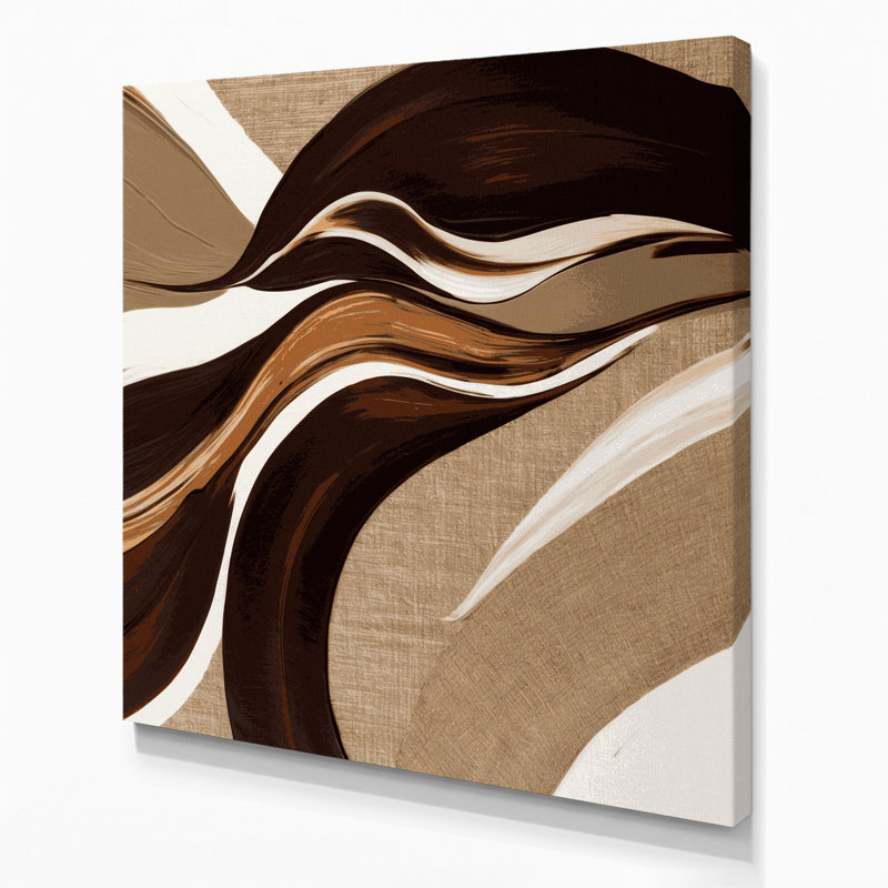 Lyrical Abstraction 24 Brown Canvas Wall Art, 12" H x 12" W