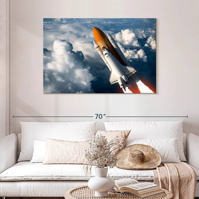 Oberle Cloudy Space Shuttle Flight, 30" H x 45" W