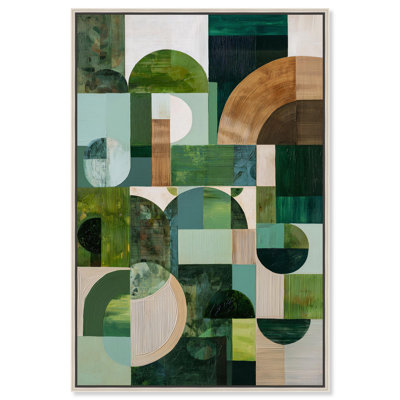 "Green Composition I", reproduction d'art sur toile par Art Remedy, cadre noir, 10 x 15
