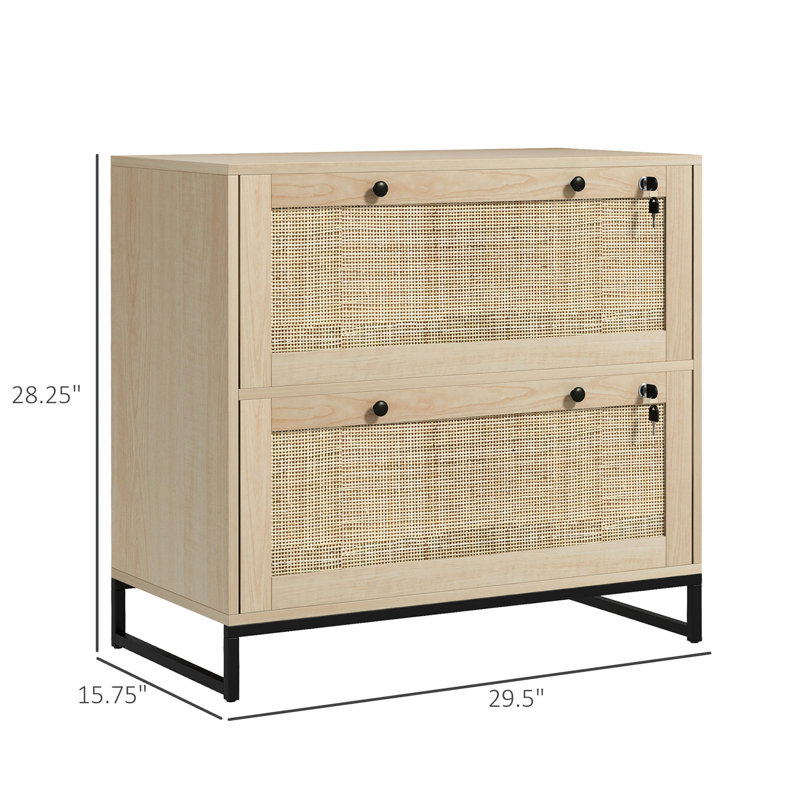 Vertical Office File Cabinet With Lock - 2 Drawer Essence, Adjustable Hanging Bar Accommodates Different Paper Sizes Natural Tone Saver Locked Organizer Quality, For Various Coloring For Workspace
