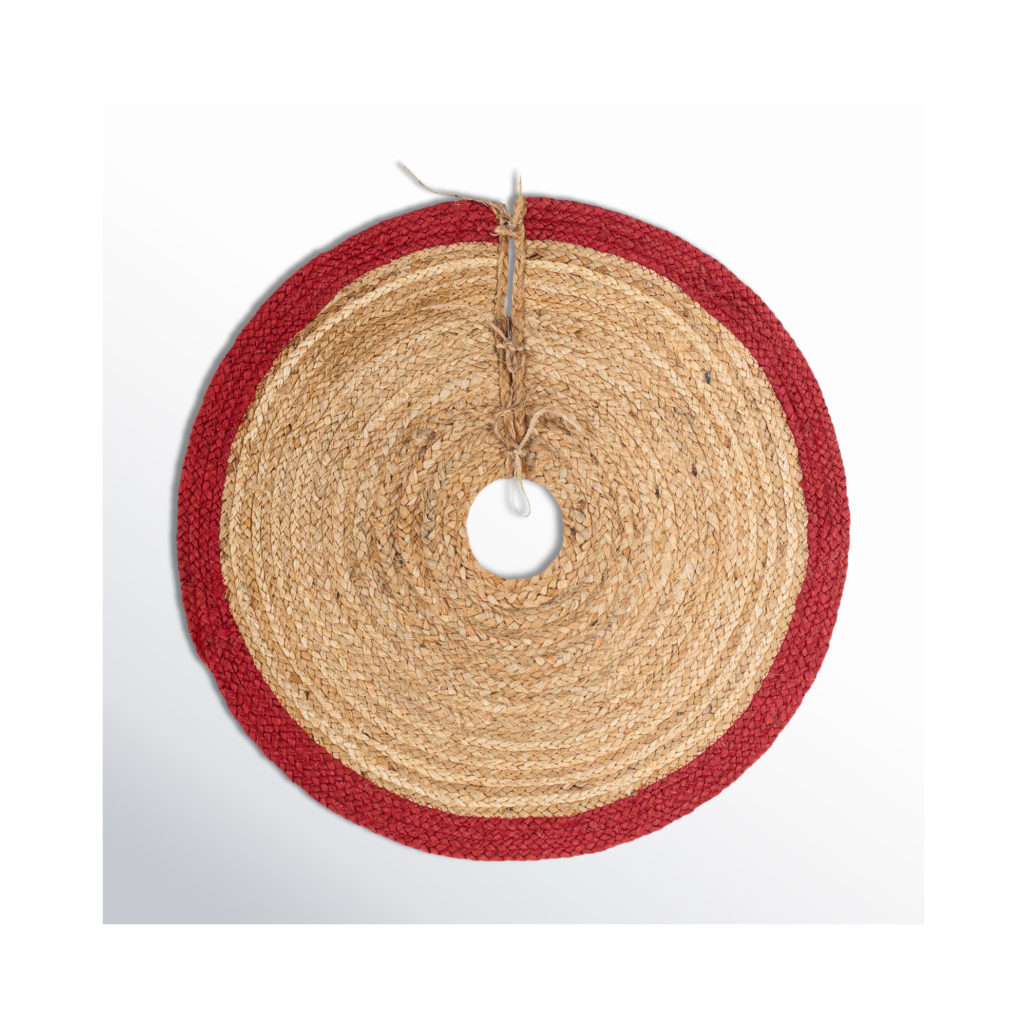 Burlap Tree Skirt, Beige, Round 2'2"