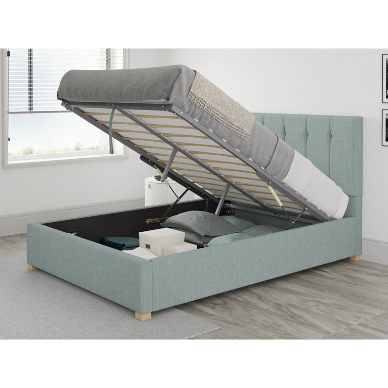 Hutridge Upholstered Ottoman Storage Bed, Small Double (4'), Sky