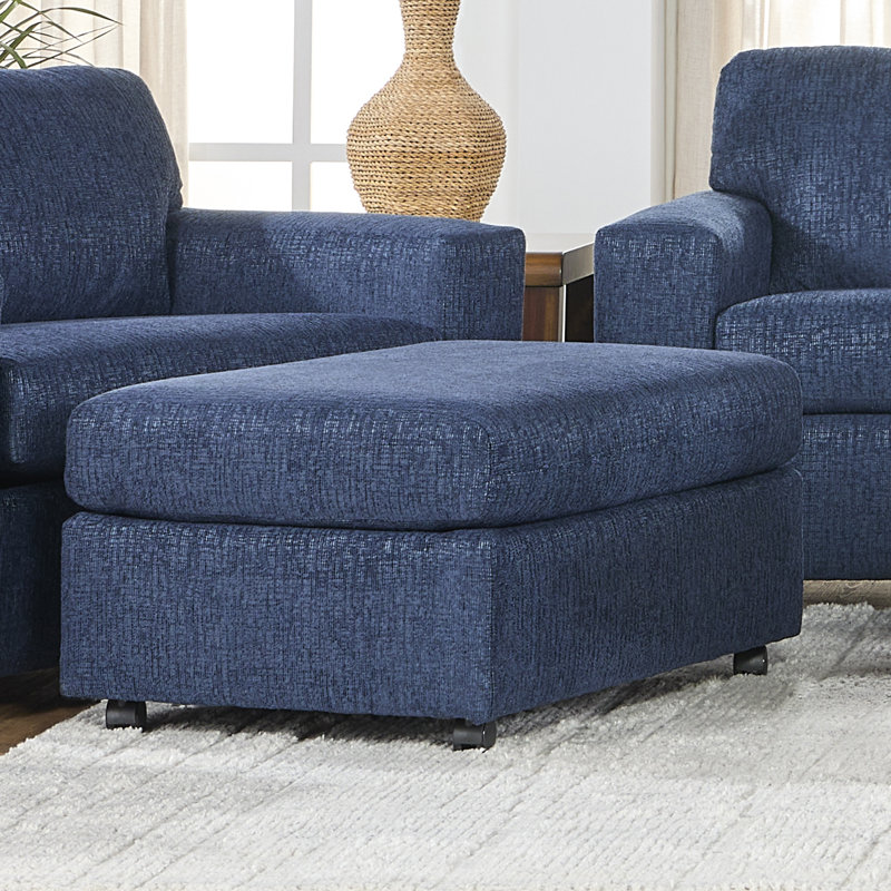 Repose-pieds avec roulettes Hughes Furniture 18600, Contour saphir