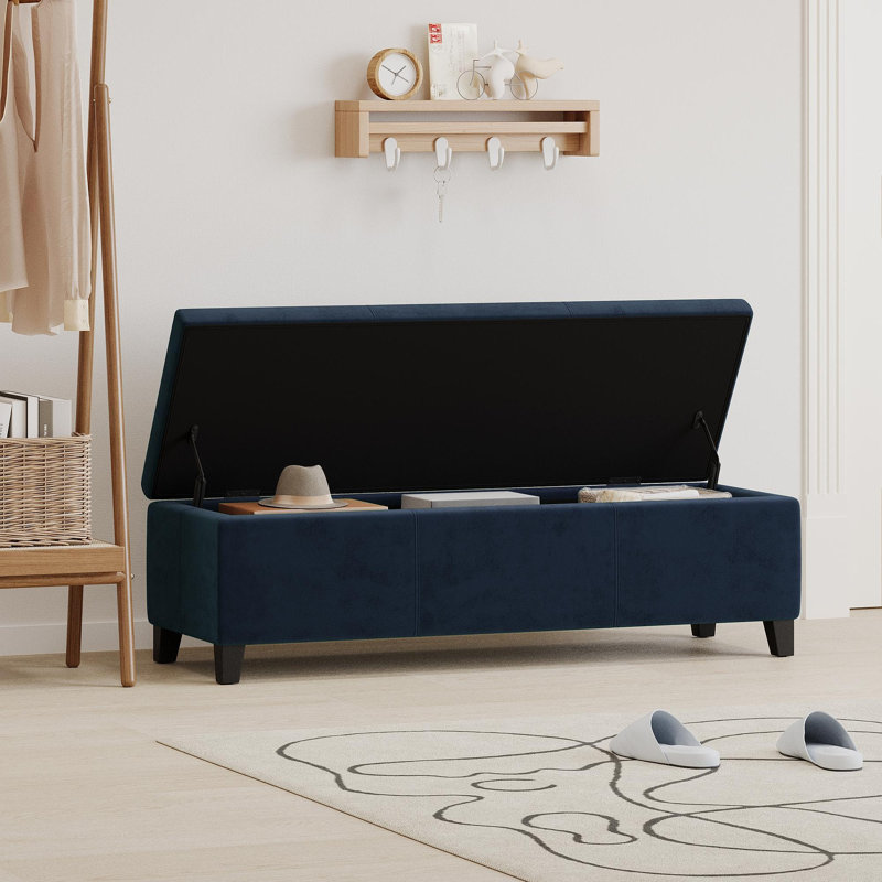 Repose-pieds avec rangement Glouster V2, Bleu foncé  