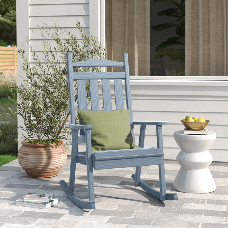 Chaise berçante en bois massif Beda Classic, Teinture grise