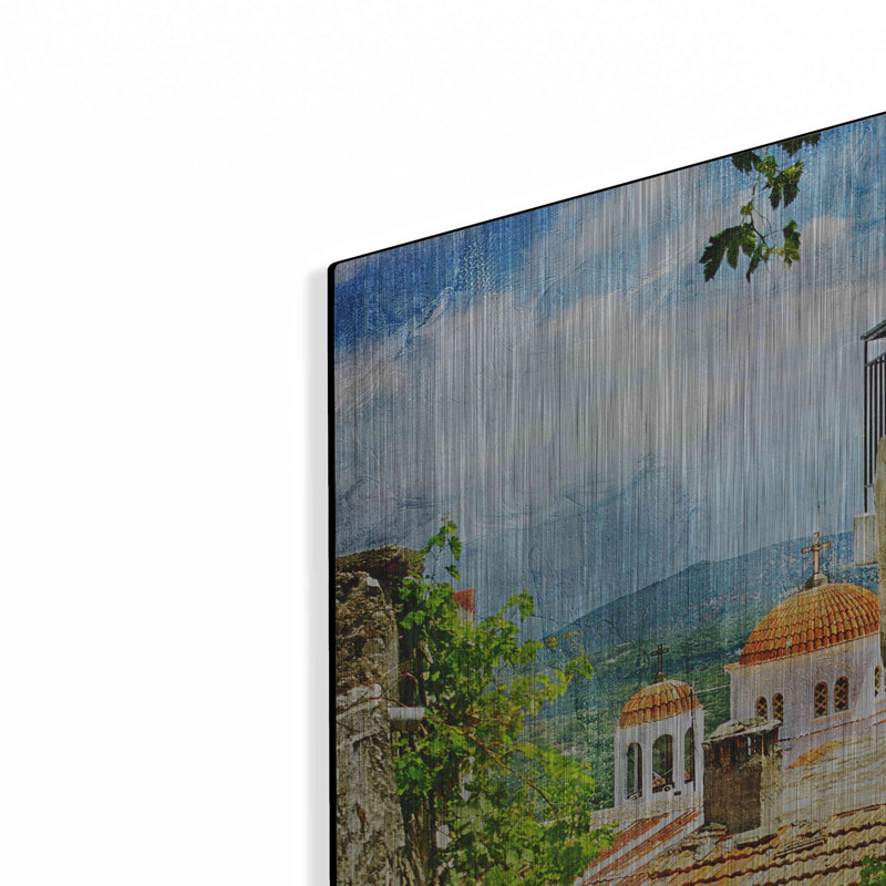 «Santorini II», art mural en métal, H 24 po x l 24 po