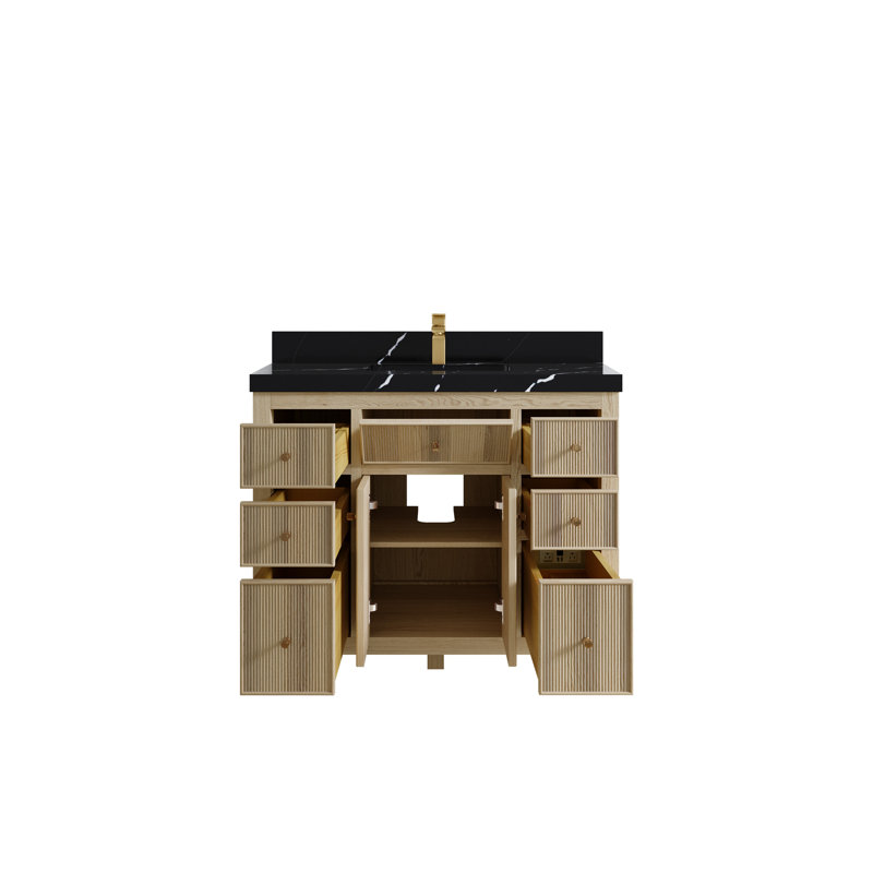 Ensemble de meuble-lavabo simple 42 po Conistanza, Noir Calacatta
