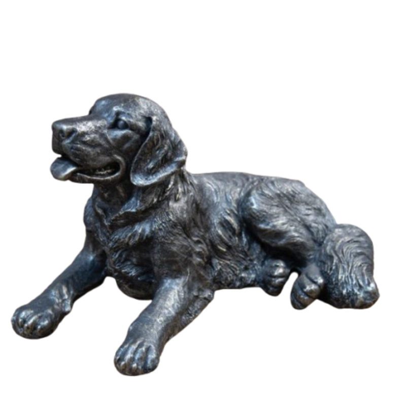 Fiberglass Dog Decor Finished In Black And Gold
