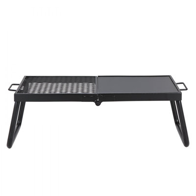 Folding Campfire Grill, Heavy Duty Steel Mesh Grate, 18" Portable Camping