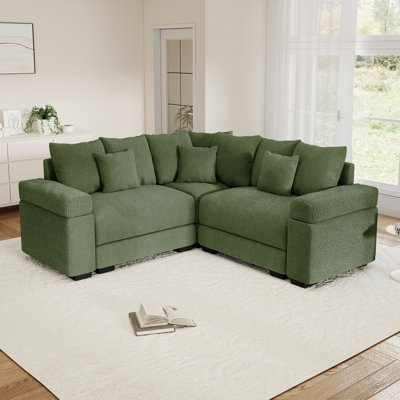 Canapé modulaire surdimensionné surdimensionné en velours côtelé avec 10 coussins