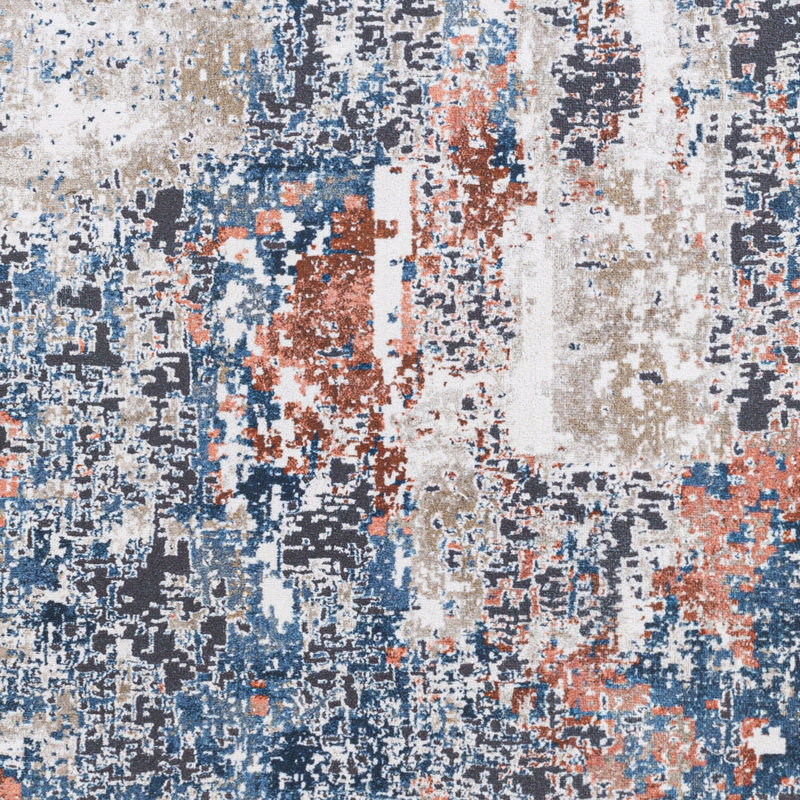 Tapis bleu / gris Nowell, Rectangle 7 pi 6 po x 9 pi 6 po