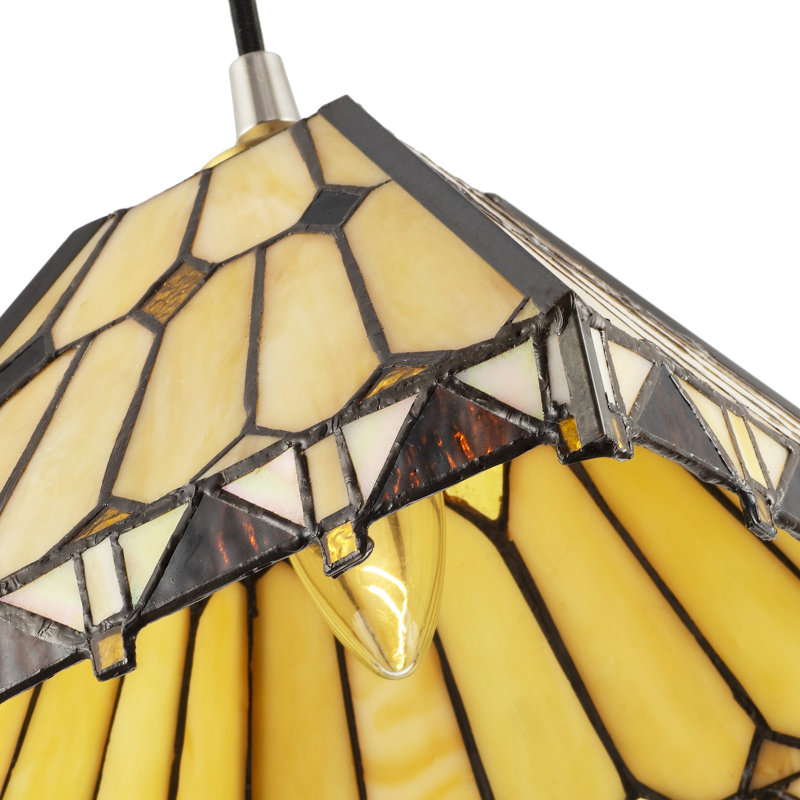 14cm H Glass Square Pendant Shade ( No Direct Attachment Method ) in Beige