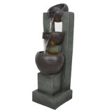 3-Tier Basin Cascading Fountain with LED Lights