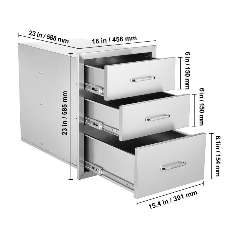 Outdoor Kitchen Drawer 18"X23" Stainless Steel