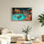 Ensemble de 1 tableau sur toile de style piscine rétro-127017685-127017695