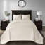 Couvre-lit Queen réversible couleur crème - Garnissage en coton prélavé pour des rêves apaisants, élégant matelassé, matelas épais surdimensionné, avec 2 taies d'oreiller pour un repos serein et plein de charme.