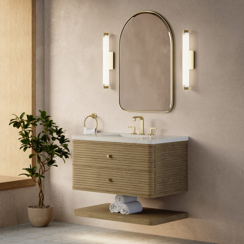 Allamari 36" W Single Vanity, 8" Widespread, Siberian Silestone, Dune Mist