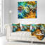 Sentiers de vitrail - Coussin imprimé abstrait