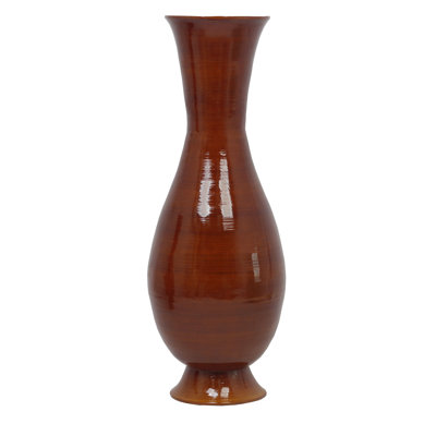 Roberte Tall Modern Decorative Floor Vase: Handmade, Natural Bamboo Finish, Contemporary Home Décor