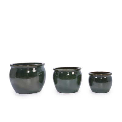 3 pots de fleurs en céramique, pot de fleurs moderne pour patio, jardin ou rebords de fenêtre