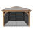 11' x 13' Meridian Gazebo Mosquito Mesh Kit  Premium Phifer UV-Resistant Mesh with Easy Glide Tracks and Full-Length Zippered Panels