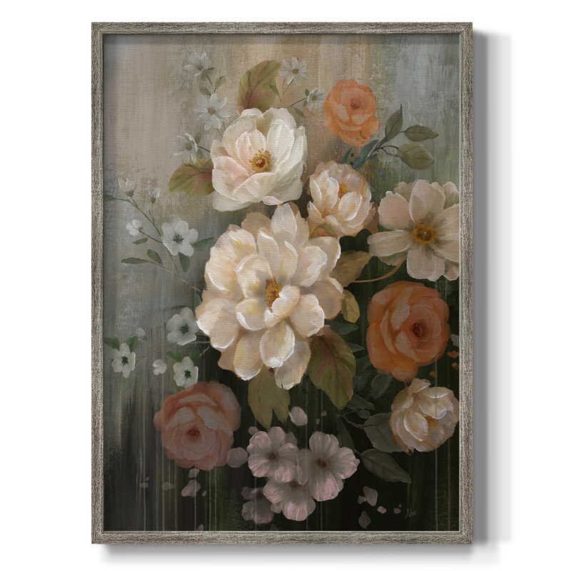 Moody Blooms Framed Print - Solid Wood, 11" H x 9" W