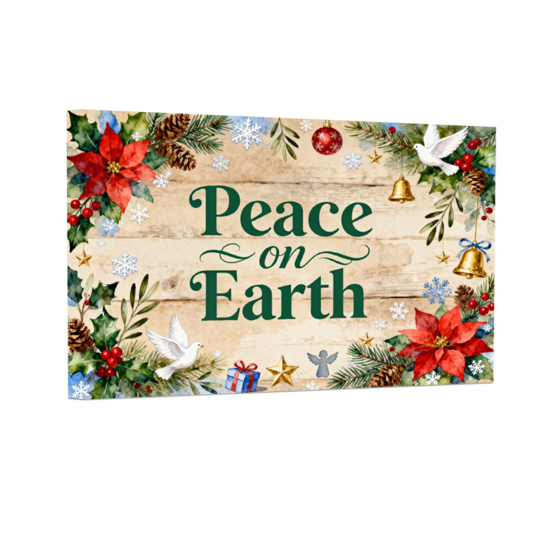 Motif de Noël pour la paix sur terre, H 16 po x l 24 po
