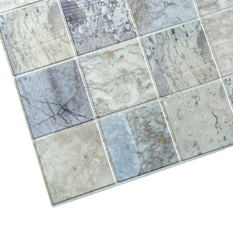 19" x 38" 3D Wall Panel (5-Pack), Blue Beige