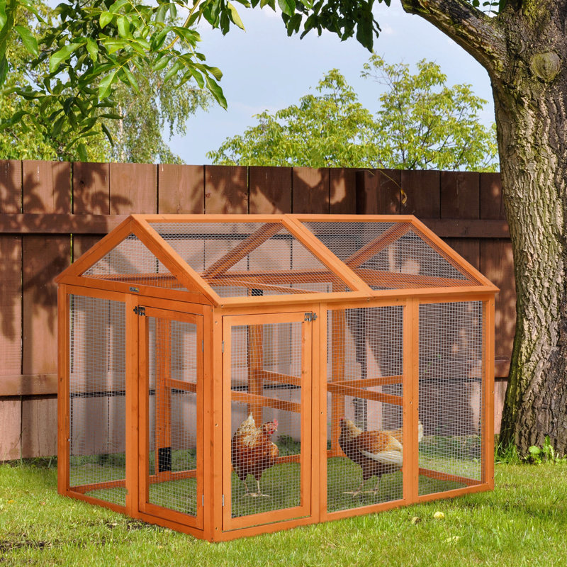 Poulailler, grand poulailler en bois, conception combinable avec perchoirs et portes pour l'extérieur, la cour, la ferme, 4,6 pi x 2,8 pi, bois naturel