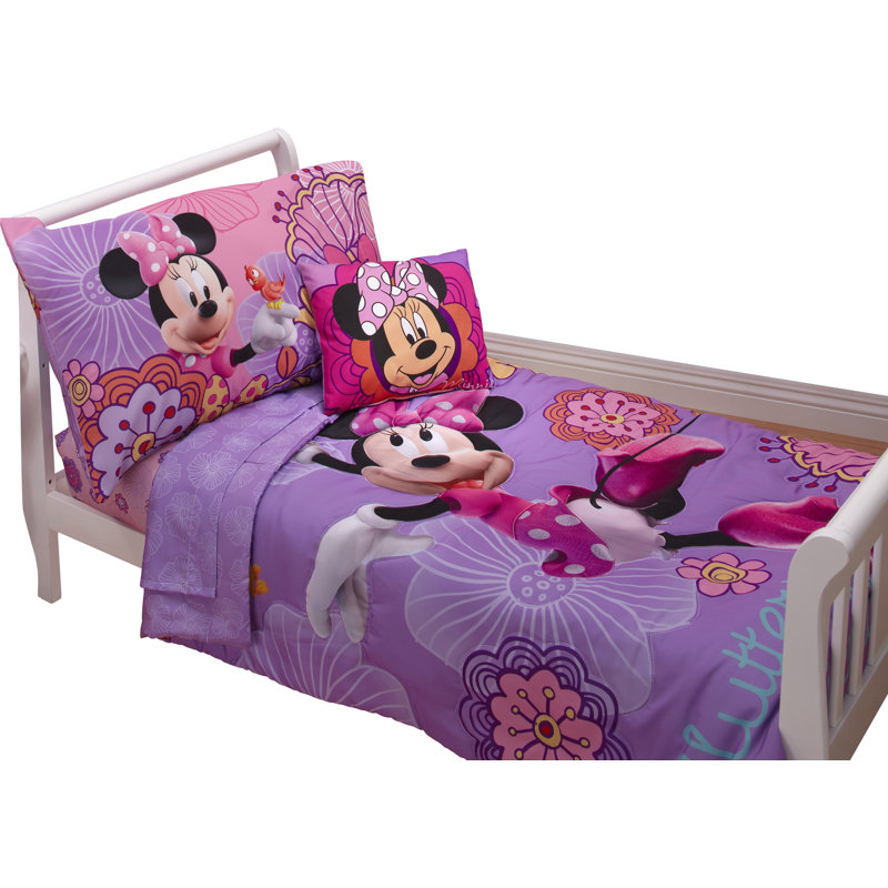 NoJo Minnie's Fluttery Friends 4 Piece Toddler Bedding Set