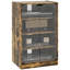 Armoire média rustique brun, 4 tablettes réglables, portes en verre, gestion des câbles pour console de jeu et de jeux vidéo