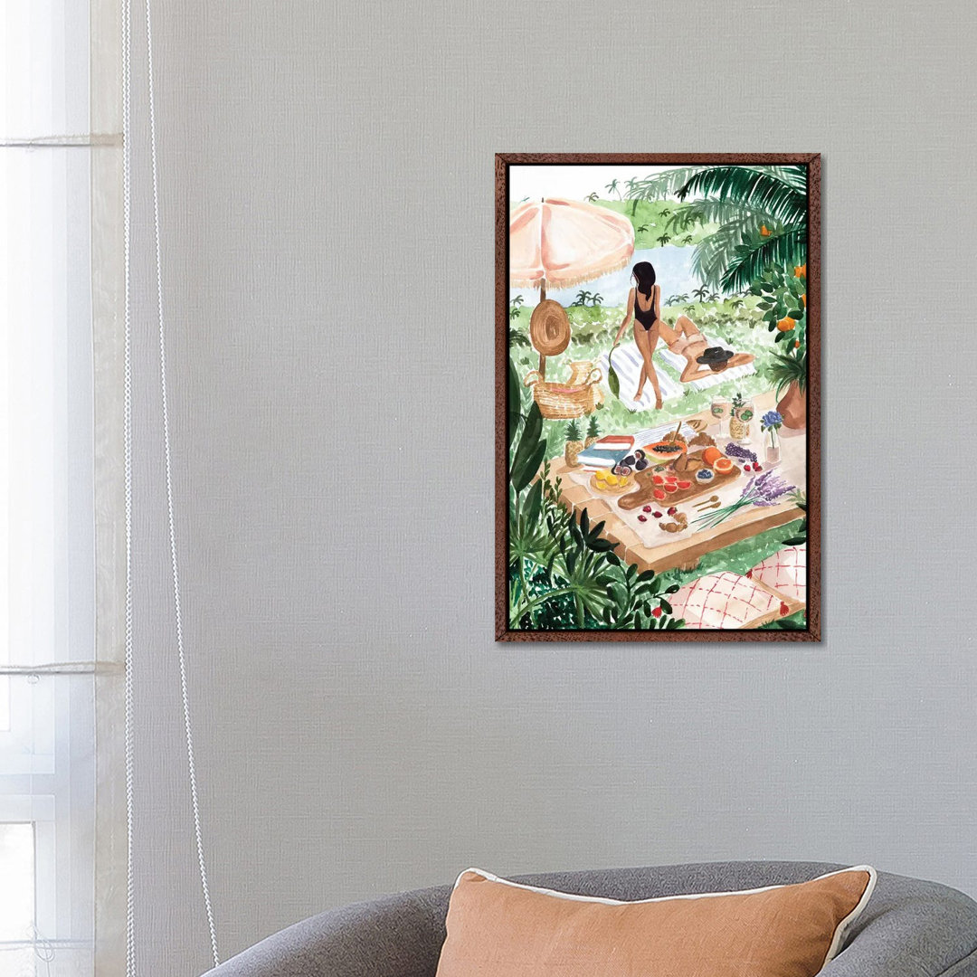 Picknick in Südfrankreich von Sabina Fenn - Galerie-umwickelte Leinwand Giclée auf Leinwand