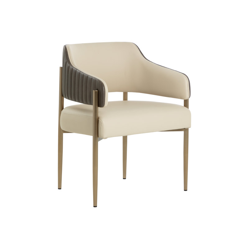 Upholstered Arm Chair, Dillon Cream/Bravo Ash